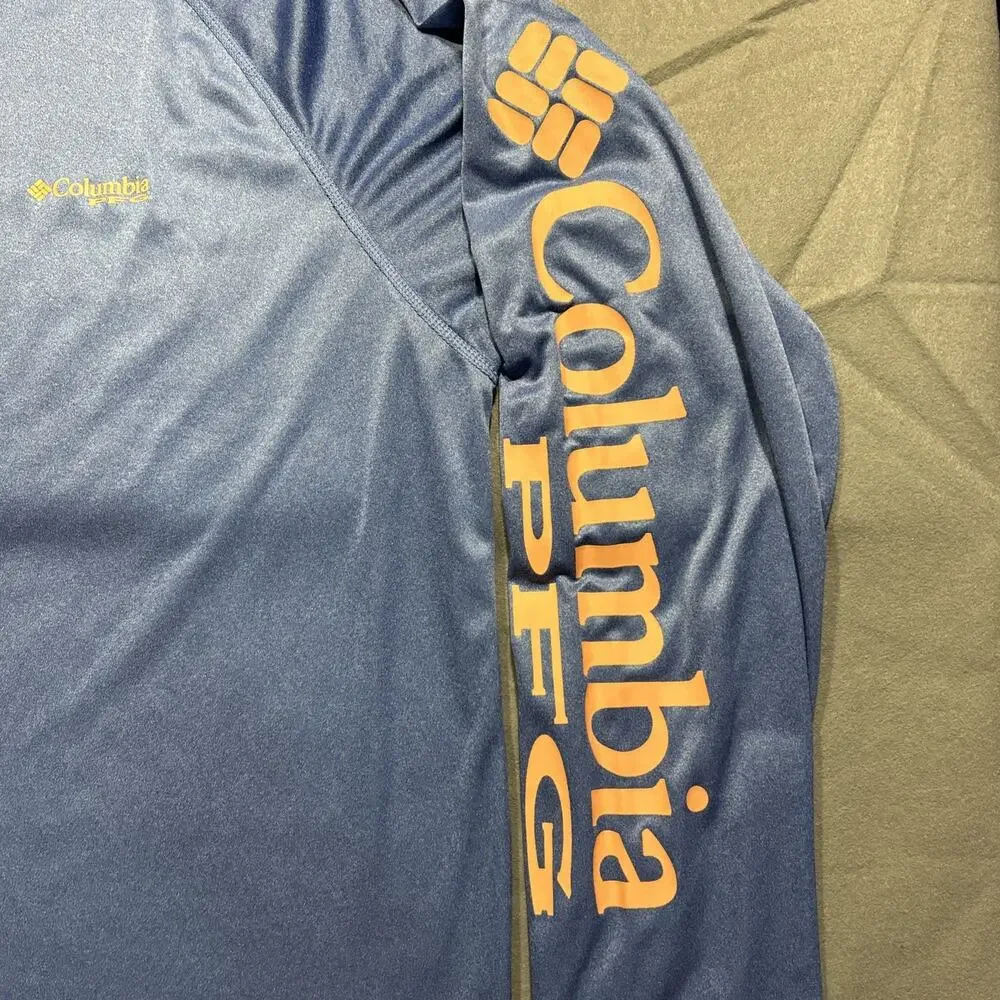 Columbia PFG Base Layer T-Shirt Men's Large Blue Lightweight L/S